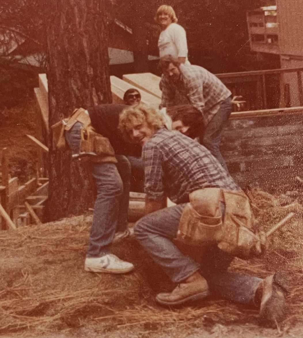 The Janecek crew framing a home in the early years of the company