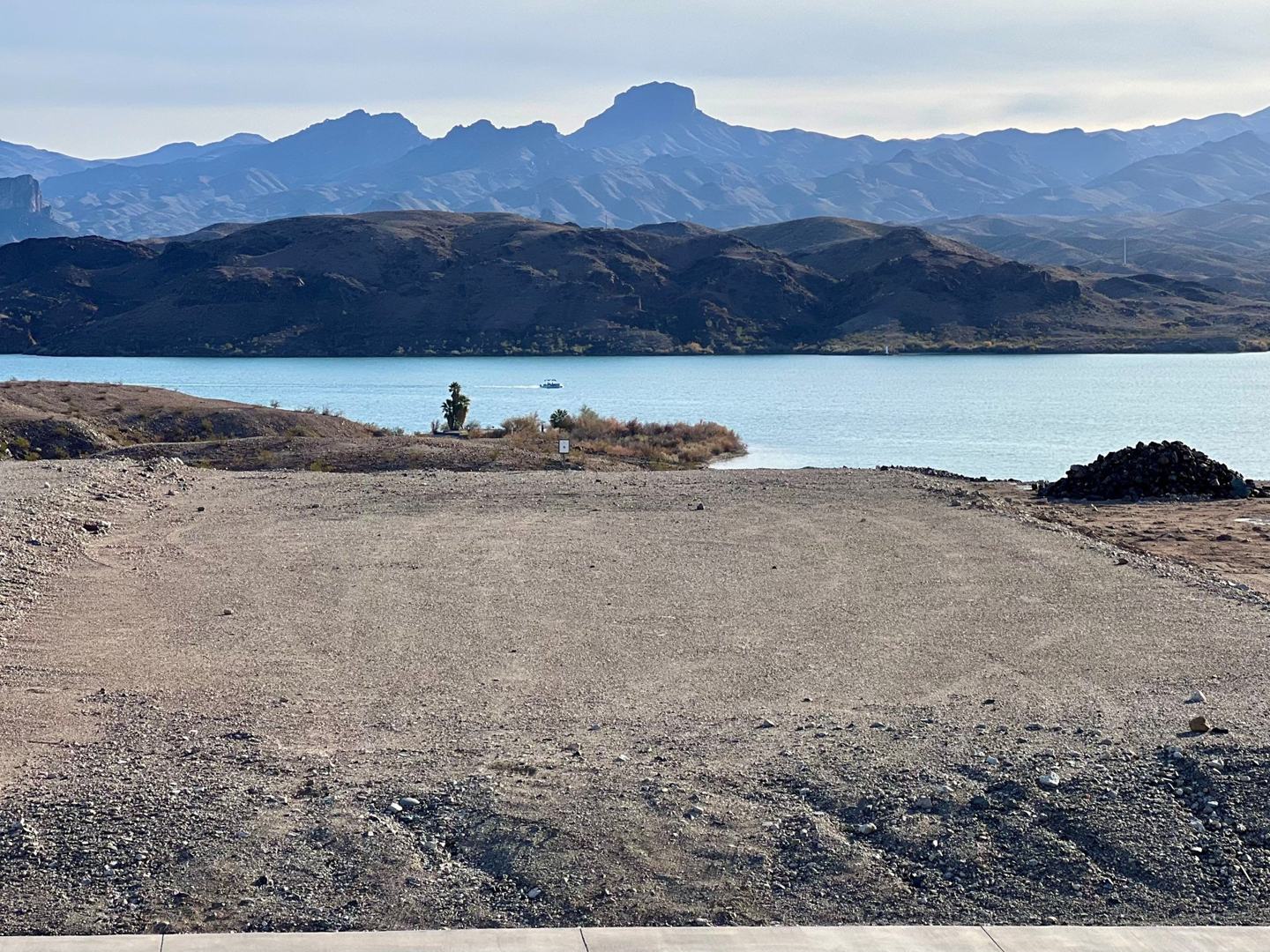 Lake Havasu and mountain views from Marina View at golden hour