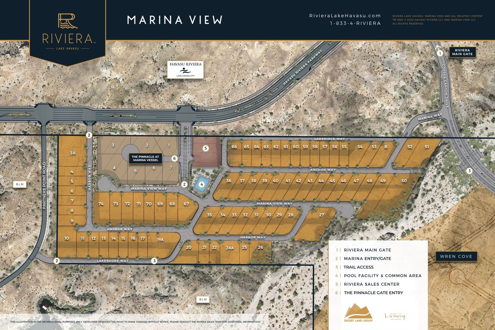 Marina View community site map showing streets and available homesites
