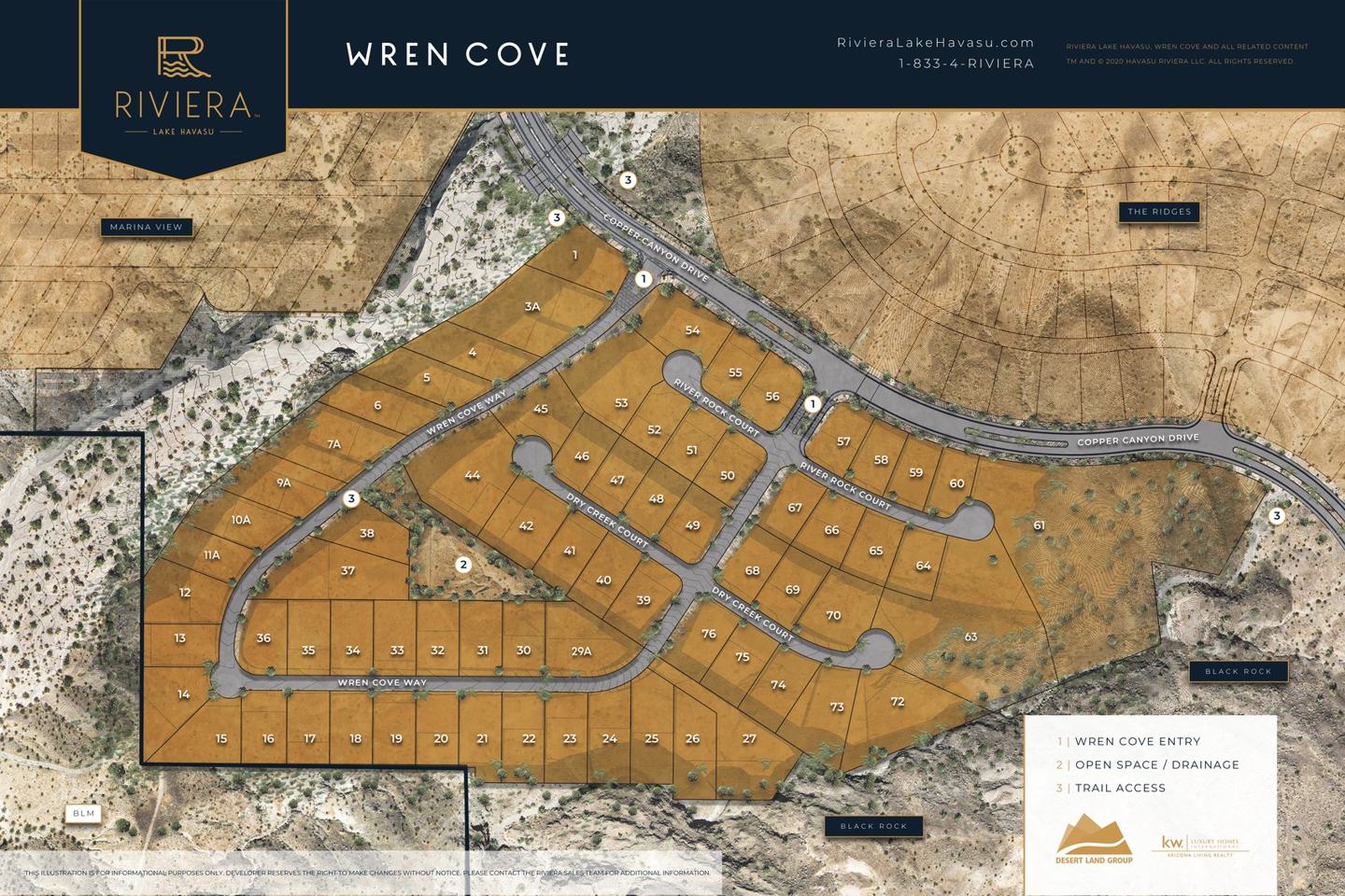 Wren Cove community site map showing streets and available homesites
