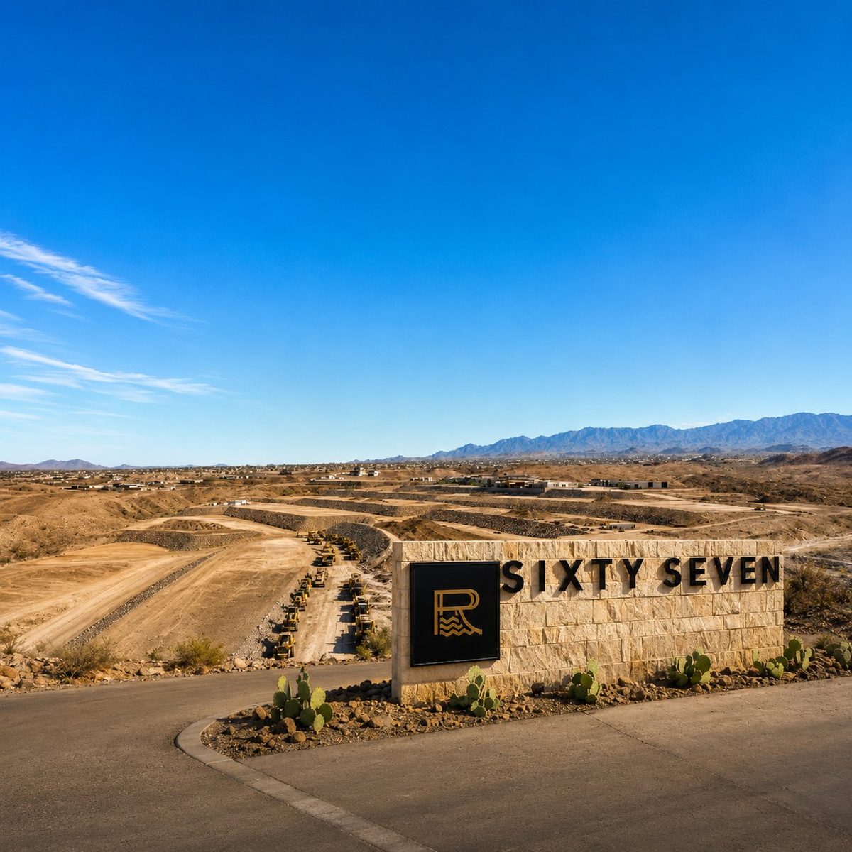 The Sixty-Seven entrance monument at Riviera Lake Havasu