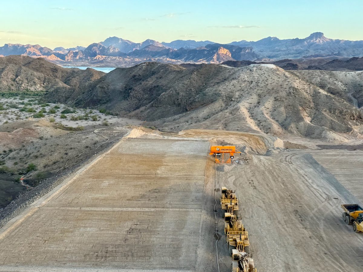 Site work underway at Sixty-Seven at dusk